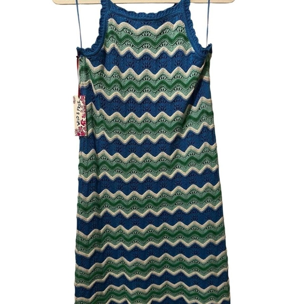 Freshman Blue and Green Stripes midi Size S- New